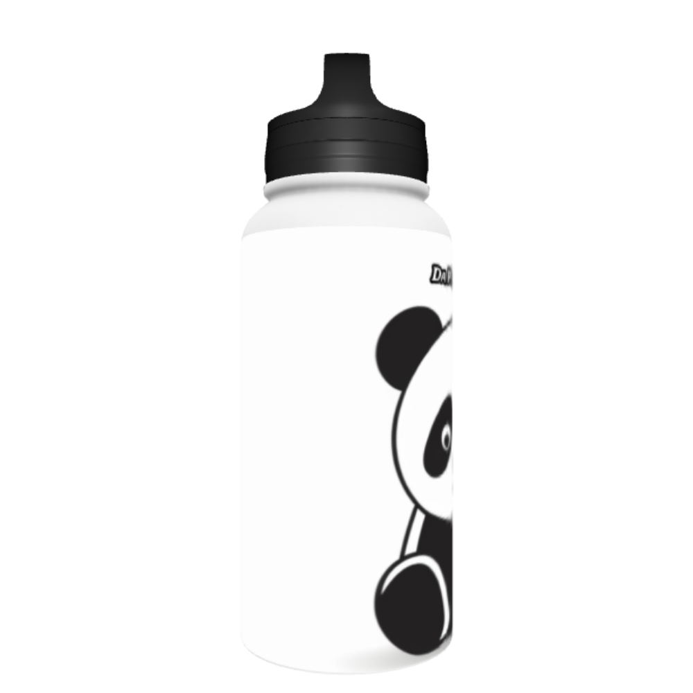32oz Handle Lid Stainless Steel White Coated Water Bottle